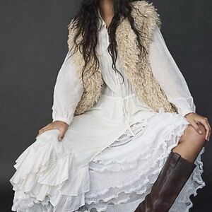 Free People Sie La Vie Ethereal Button-Down Maxi / Duster in Cream - NWT - M